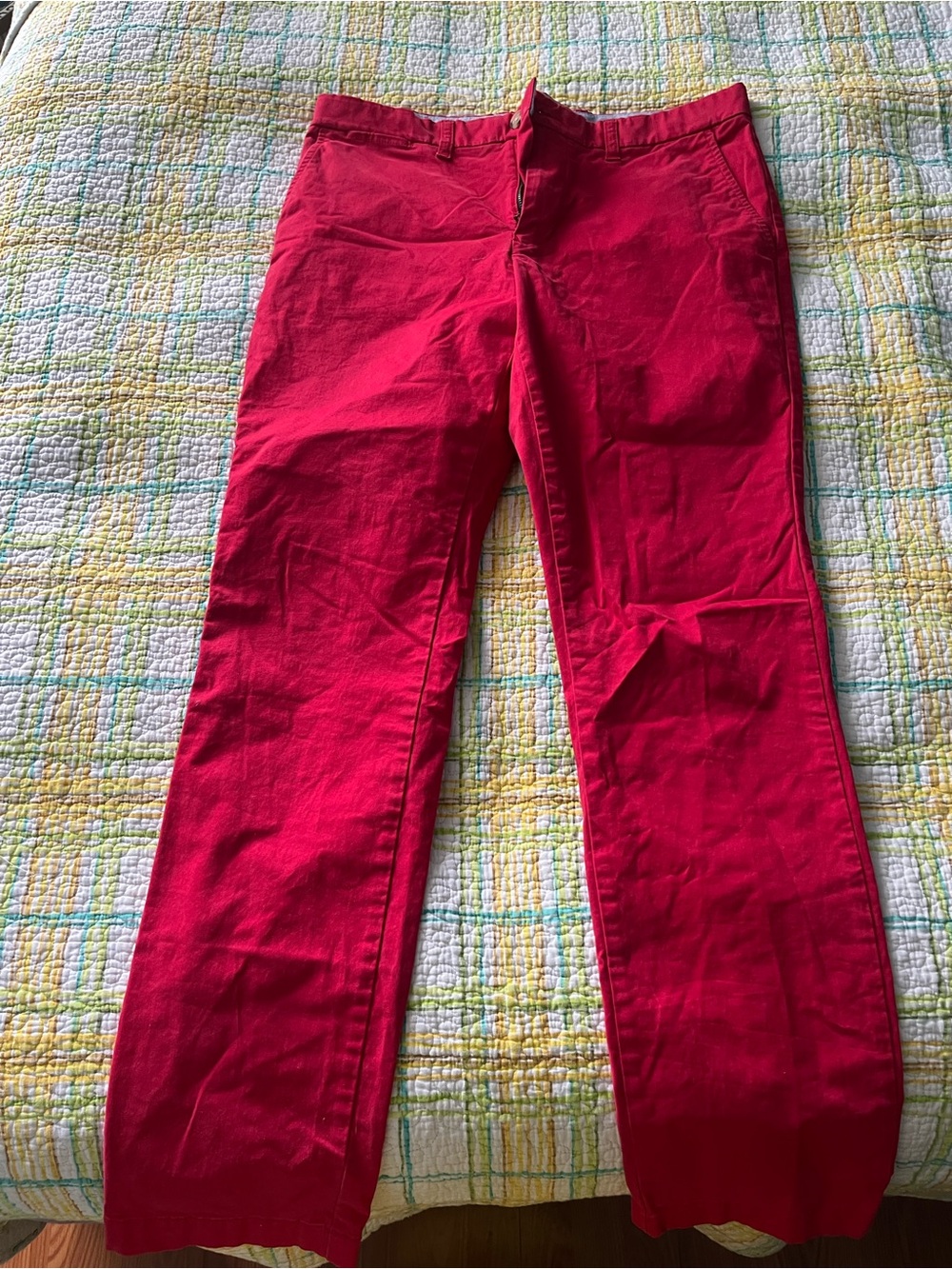 Tommy Hilfiger Red Straight-Leg khaki pants